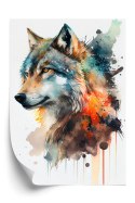 Plakat Wielokolorowy Portret Wilka