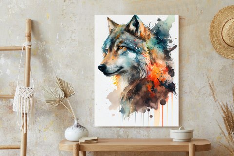 Plakat Wielokolorowy Portret Wilka