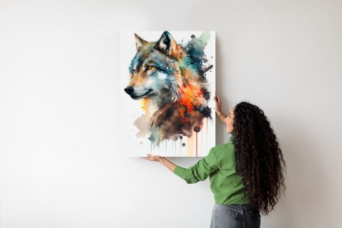 Plakat Wielokolorowy Portret Wilka