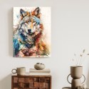 Plakat Wielokolorowy Wilk Portret