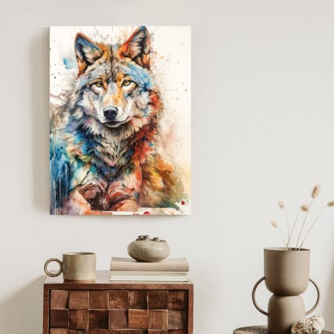 Plakat Wielokolorowy Wilk Portret