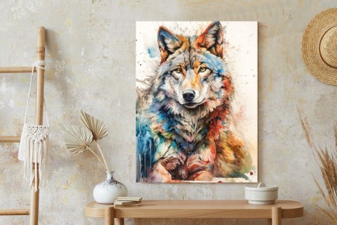 Plakat Wielokolorowy Wilk Portret