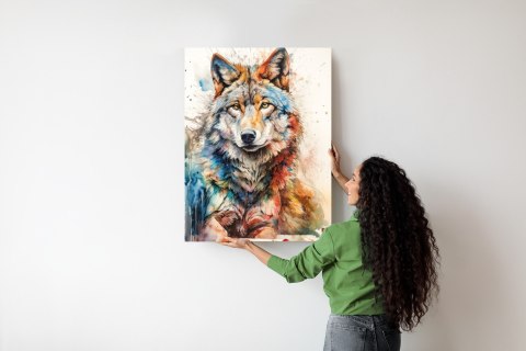 Plakat Wielokolorowy Wilk Portret