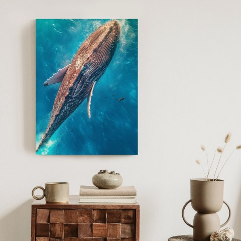 Plakat Wieloryb Pływający W Błękitnym Oceanie