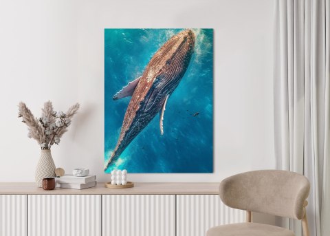 Plakat Wieloryb Pływający W Błękitnym Oceanie