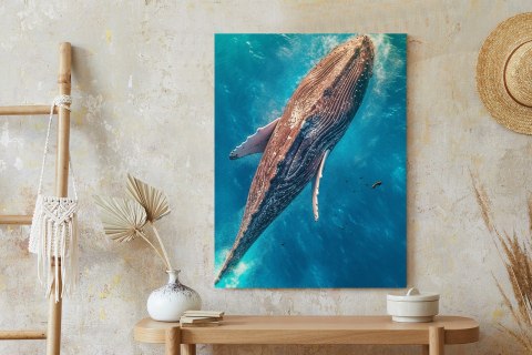 Plakat Wieloryb Pływający W Błękitnym Oceanie