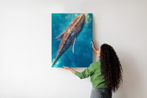 Plakat Wieloryb Pływający W Błękitnym Oceanie