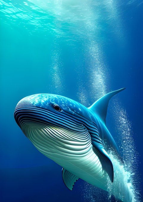 Plakat Wieloryb W Głębi Oceanu