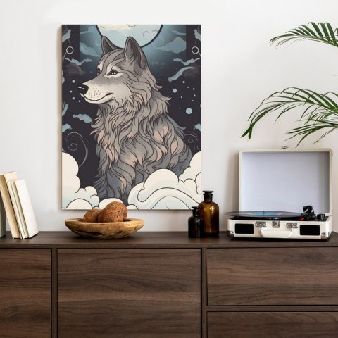 Plakat Wilk I Księżyc