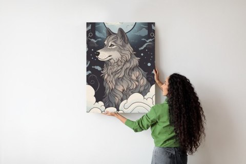 Plakat Wilk I Księżyc