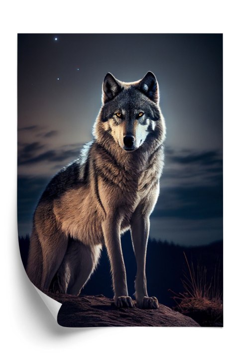 Plakat Wilk Na Skalnej Górze