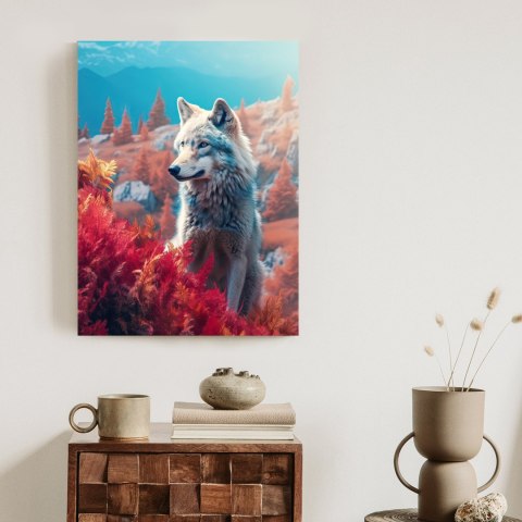 Plakat Wilk W Naturze W Górskiej Dolinie