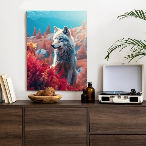 Plakat Wilk W Naturze W Górskiej Dolinie