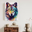 Plakat Wilk W Różnobarwnych Farbach