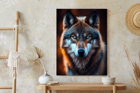 Plakat Wilk Z Groźnymi Niebieskimi Oczami