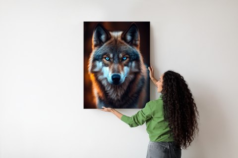 Plakat Wilk Z Groźnymi Niebieskimi Oczami