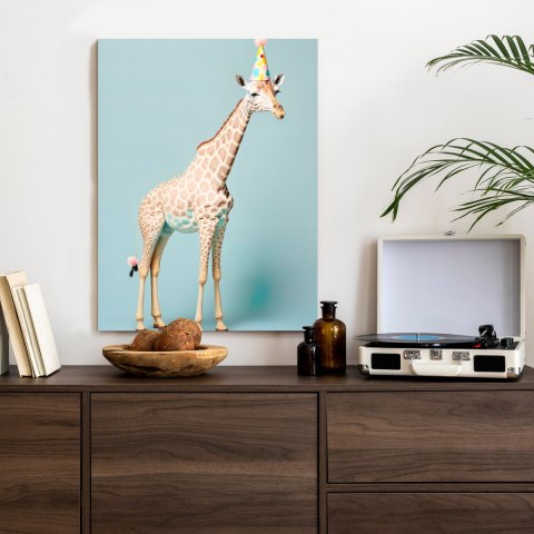 Plakat Żyrafa W Czapce Urodzinowej