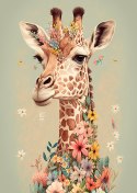 Plakat Żyrafa W Kwiatach