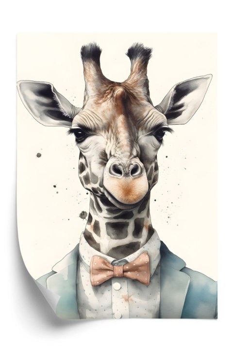 Plakat Żyrafa W Muszce