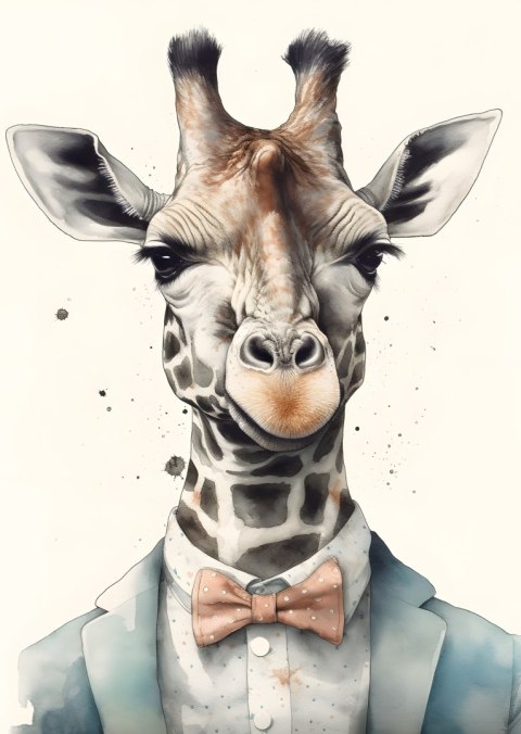 Plakat Żyrafa W Muszce
