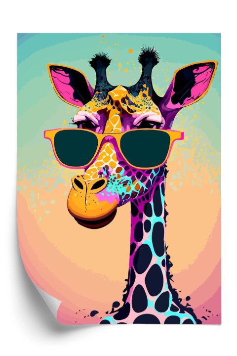 Plakat Żyrafa W Okularach Przeciwsłonecznych