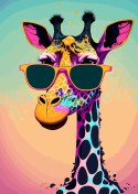 Plakat Żyrafa W Okularach Przeciwsłonecznych