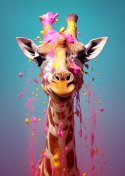 Plakat Żyrafa W Różowej Farbie