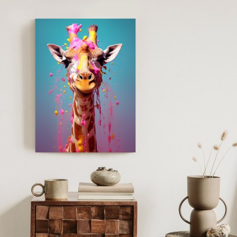 Plakat Żyrafa W Różowej Farbie