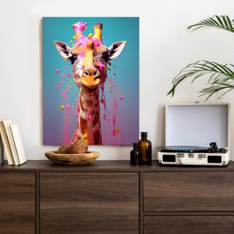 Plakat Żyrafa W Różowej Farbie