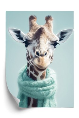 Plakat Żyrafa W Seledynowym Szaliku