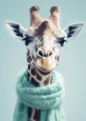 Plakat Żyrafa W Seledynowym Szaliku