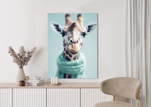 Plakat Żyrafa W Seledynowym Szaliku
