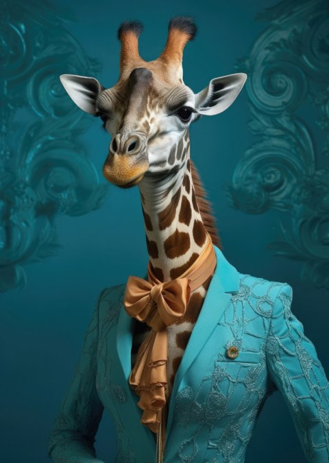 Plakat Żyrafa W Ubraniu Człowieka