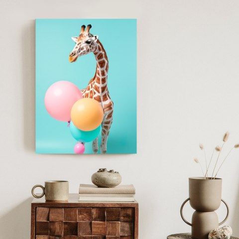 Plakat Żyrafa Z Balonami