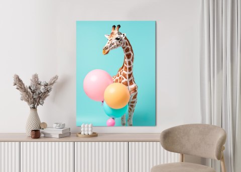 Plakat Żyrafa Z Balonami