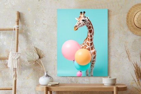Plakat Żyrafa Z Balonami