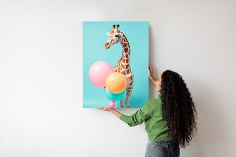 Plakat Żyrafa Z Balonami