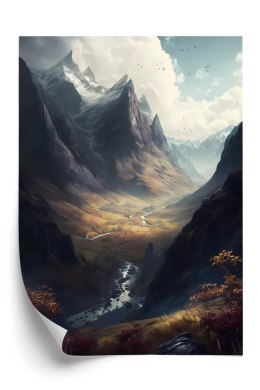 Plakat Abstrakcyjny Krajobraz Z Górską Doliną