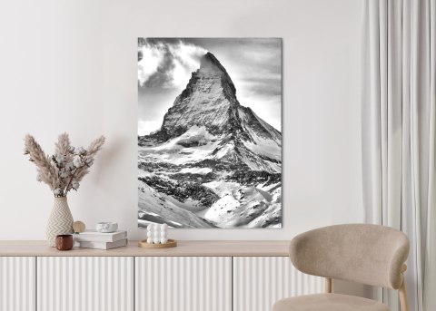 Plakat Alpy Szwajcarskie Czarno Biały Pejzaż
