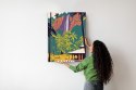 Plakat Cejlon Retro Krajobraz Z Wodospadem