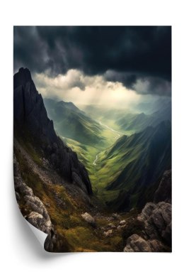 Plakat Ciemne Chmury I Krajobraz Górski