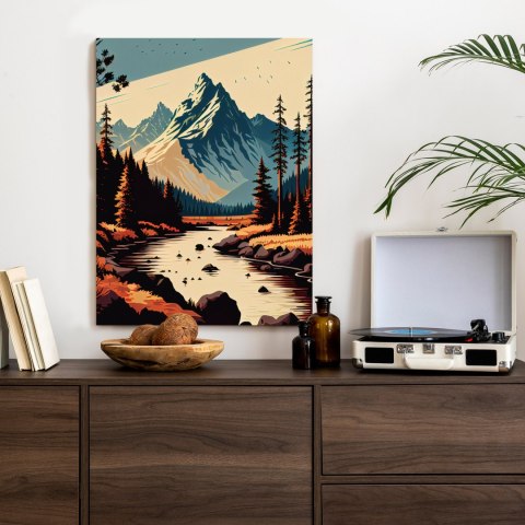 Plakat Górska Rzeka Abstrakcyjny Krajobraz