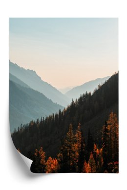 Plakat Górski Widok O Zachodzie Słońca