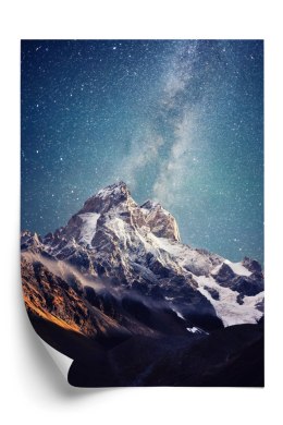 Plakat Gwieździste Nocne Niebo Nad Szczytem Górskim