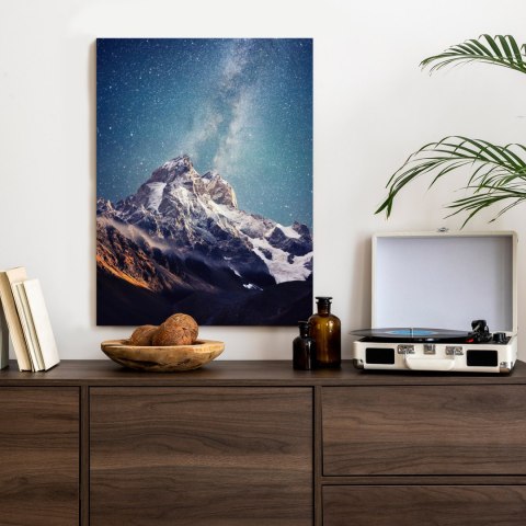 Plakat Gwieździste Nocne Niebo Nad Szczytem Górskim