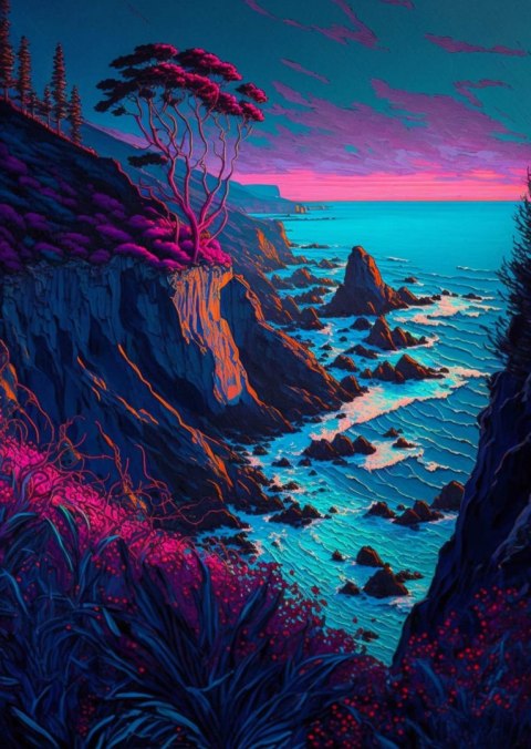 Plakat Klify Na Morskim Wybrzeżu Abstrakcja