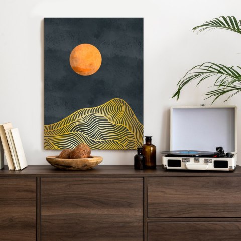 Plakat Krajobraz Górski Ze Złotym Słońcem