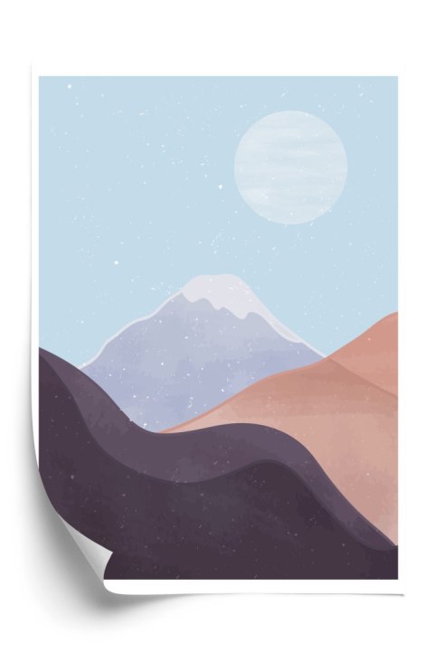 Plakat Minimalistyczny Geometryczny Krajobraz Górski