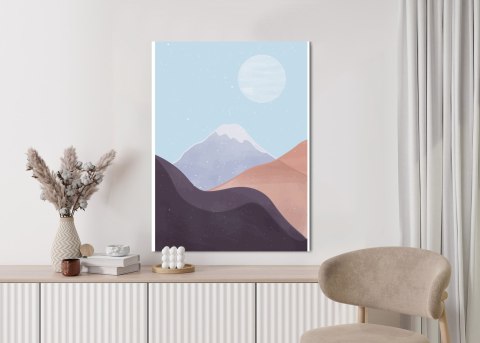 Plakat Minimalistyczny Geometryczny Krajobraz Górski