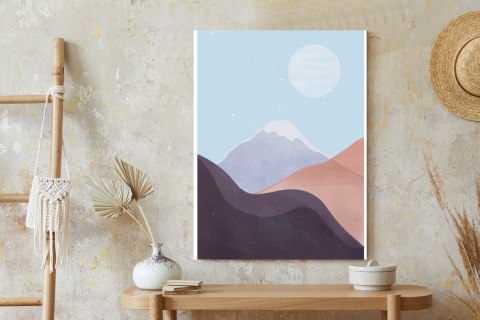 Plakat Minimalistyczny Geometryczny Krajobraz Górski